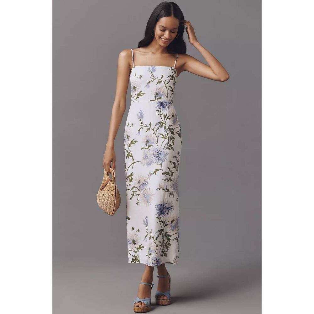 Reformation Women's Floral Frankie Linen Maxi Dress Multicolor Size 6